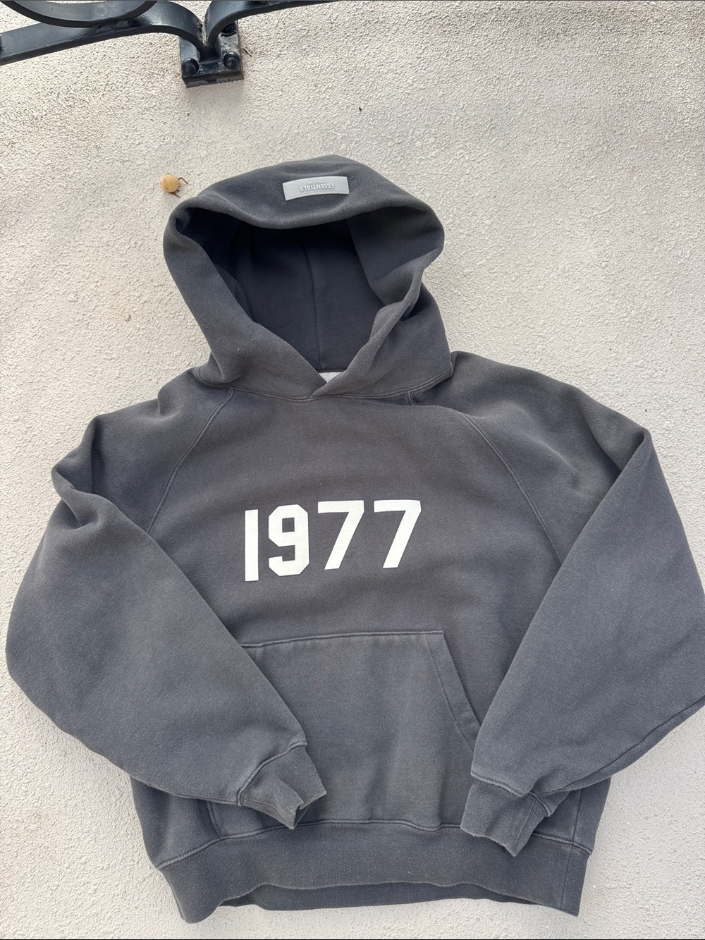 Essentials 1977 Hooded Sweatshirt - Charcoal and White